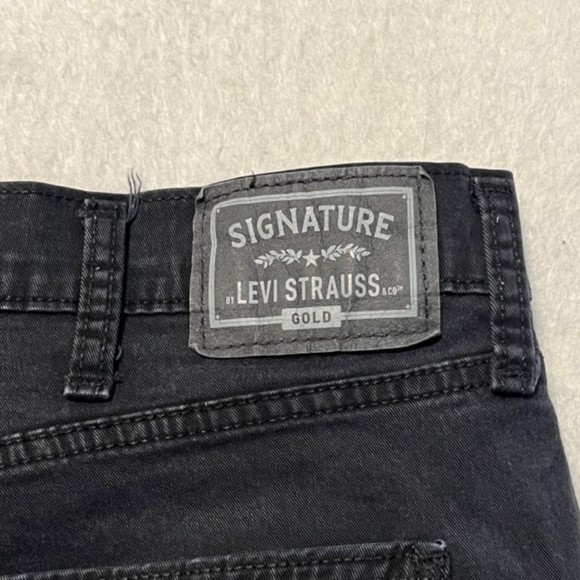 Signature by Levi Strauss Athletic Mens Black Straight Leg Denim Jeans Sze 40x30 - Picture 6 of 12